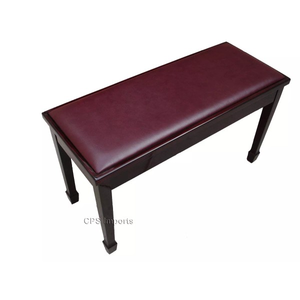 CPS GENUINE LEATHER Mahogany Concert Grand Duet Piano Bench/Stool/Ch