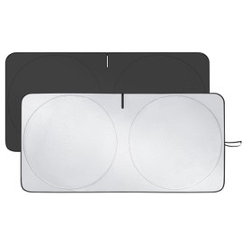 JURMON Foldable Windshield Sun Shade with UV Block & Heat-Resistant Fabric | Keep Car Cooler in Summer (X-Large (69 x 35 inches))