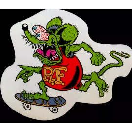 RAT FINK STICKER 4“ X 3 1/4“ “SKATEBOARD BLUES” UV GLOSSY  U GOT TO HAVE THIS!!!