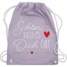 Shirtracer - Gym Bag Backpack - Valentine's Day Bags - Schön dass es dich gibt - Gifts for Women Christmas Gift Ideas Girlfriend Sister Favourite Person Christmas, 03 Pastel Purple, Unit size