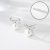PHNIBIRD Pearl Earrings 925 Sterling Silver Stud Earrings Silver Bow