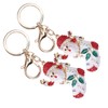2Pcs Santa Keychain Pendant Cute Stylish Fahionable Decorative Hanging OrnamentsRed