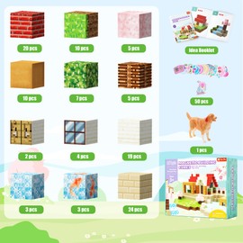 VigorFun Magnetic Blocks, 163 PCS Mine Courtyard Magnet World Building Set- STEM Montessori Sensory Toys for Toddlers Boys Girls Birthday Gifts, Construction Toys for 3 4 5 6 7 8 Year Old Kids