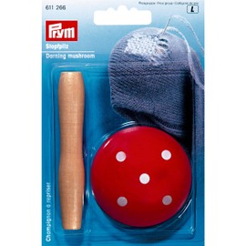 Prym Darning Mushroom, Wood, Red, 60mm
