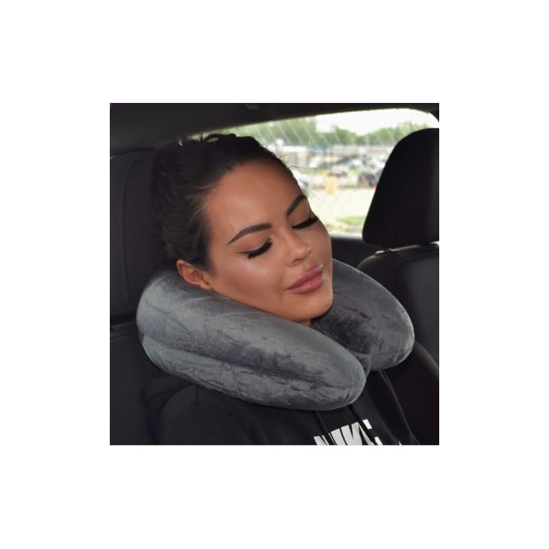 Wolf Essentials Adult Cozy Soft Microfiber Neck Pillow for Travel