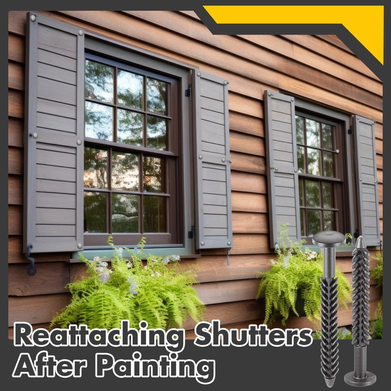 MorningRo 12 Pack Vinyl Shutter Fasteners Plastic Shutter Screws Window
