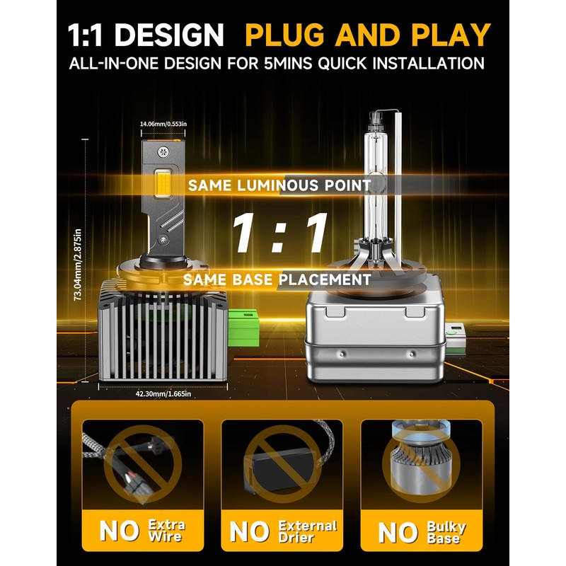 6000K D3S Bulbs Fit Buick Enclave Envision LaCrosse Regal Cascada