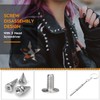 80pcs Spikes Studs 10mm Metal Cone Spikes Rivet, Punk Rock