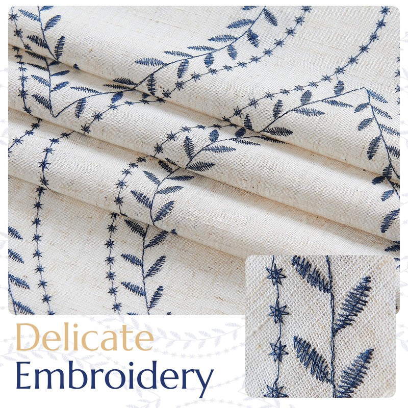 jinchan Boho Linen Blend Curtains Beige Farmhouse Curtains 63 Inches