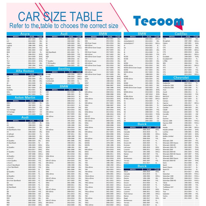 Tecoom Car Cover Waterproof All Weather for Automobiles, Light Shell