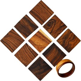 Pack of 10 Rings Ironwood Blanks – Wood Ring Materials for Wood Jewelry Ring Making – Wood Blanks Ring Craft – Wood Blanks for DIY - Size: 2 x 2 x 0.25 inches