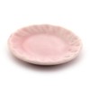 MyTinyWorld 4 x 25mm Dolls House Miniature Pink Glazed Ceramic Fluted Edge Plates