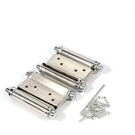 Vogueing Tool Spring Hinge, 2pcs Stainless Steel Spring Hinge Double Action Spring Hinge for Saloon Cafe Swing Doors(4 inch)