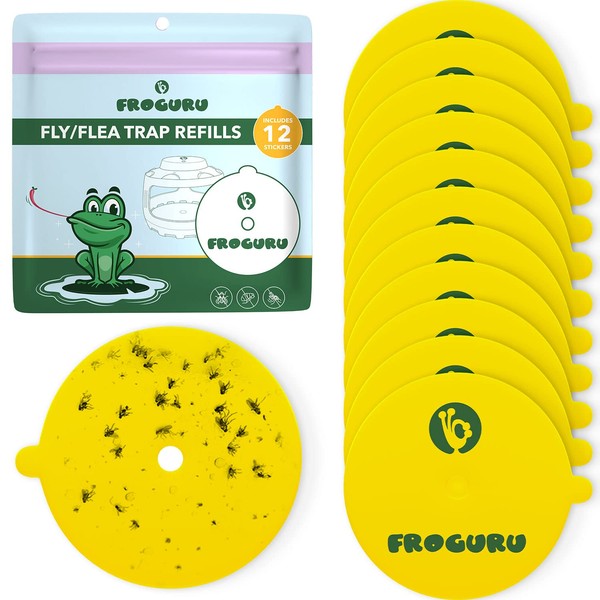 FROGURU Flea Trap Sticky Refill Discs (12-Pack) - Easy to