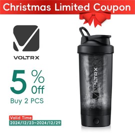VOLTRX Electric Blender Shaker Bottle, Merge, USB C Rechargeable Electric Protein Shake Mixer, Shaker Cups for Protein Shakes ,BPA Free, 24oz protective cup - Color: Grey