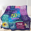 Xinvery 50th Birthday Gifts Blanket for Her, 50th Birthday Decorations