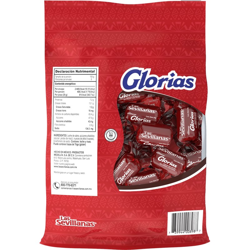 Glorias con nuez Las Sevillanas pack de 30 unidades