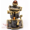 Brass Amber Figurine souvenir of Russian Samovar Teapot set souvenir