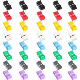 ZAHD 40 Pieces Mixer Fader Fader Knob Mixer Straight Slide Potentiometer Fader Pioneer Fader Caps Fader Button Fader Button Holder for DJ Mixer Volume Control (Multicoloured, 4 mm)