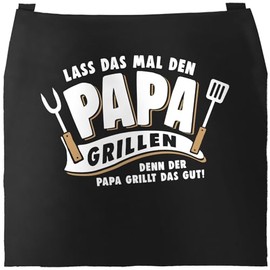 MoonWorks® BBQ Apron with Saying Grillseargent Born to Grill-Geschenke Men Skeleton, Papa grills black