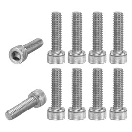 M METERXITY 10er-Pack Sechskantschrauben M6x22mm 1mm Steigung Zylinderkopf-Schrauben 304 Edelstahl Sechskantschrauben für Rasentrimmer Kettensäge/Lichtleiste Teil [Silber]
