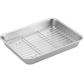 Yoshikawa 7041552 Stainless Steel Shallow Shape Square Bat, 18 Pieces (with Ami)