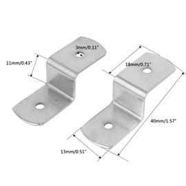TA-VIGOR Metal Z Shape Photo Picture Frame Braces Brackets with Screws 40mm x 13mm x 11mm - Set of 50