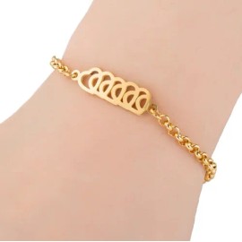 Pulsera Acero Inoxidable Corazones Alta Calidad Ajustable