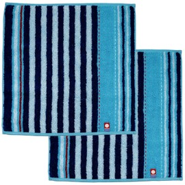 Nishio IBT-505-08-2P Imabari Towel Certified Hand Towel, Men's, Set of 2, Made in Japan, 100% Cotton, 9.8 inches (25 cm), Double-Sided Pile, Water Absorbent, Striped, Vertical Stripe Pattern