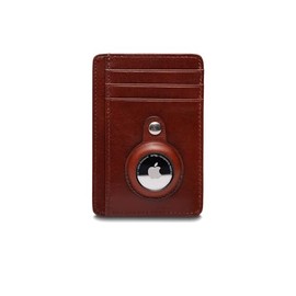 Bosca Old Leather-Airtag Seven-Pocket ID Card Case, Dark Brown, One Size