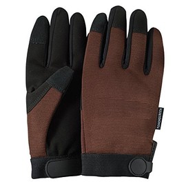 Illinois Glove Company 77LB Touchscreen Mechanics Glove, Synthetic Suede Palm, Spandex Back, L, Black/Brown, Unlined