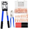 Cable Lug Crimping Tool with 200Pcs Copper Wire Lugs, Battery