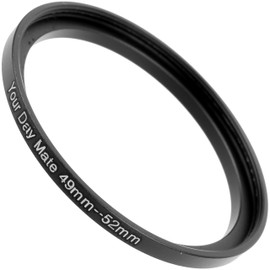Step Up Ring, 1 Piece, Diameter 49 to 52 mm Diameter, Ultra Slim Design, Made of Aluminium, for Diameter 49 mm Lens and Diameter 52 mm Filter, Adapter Step Up, Filter Adapter Camera, Filter Adapter,