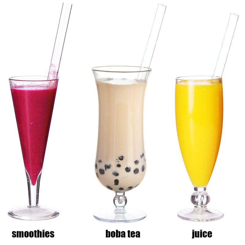 ALINK Reusable Clear Boba Straws, 10 in x 12 mm
