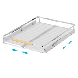 iPEGTOP Pull Out Cabinet Drawer Shelf Organizer, Extendable Sliding Slide Out Pantry Shelves Storage Heavy Duty for Kitchen Cabinets Under Sink, Adjustable Width 12.3~18.1" W x 22.5" D