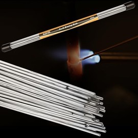 12 sticks BLUEFIRE 1/2 lb Low Temperature Aluminum Zinc Alloy Brazing Rods All-Purpose Easy Melt Welding Rod for Soldering Aluminum Copper Stainless Steel Iron Metals Simple DIY Solution