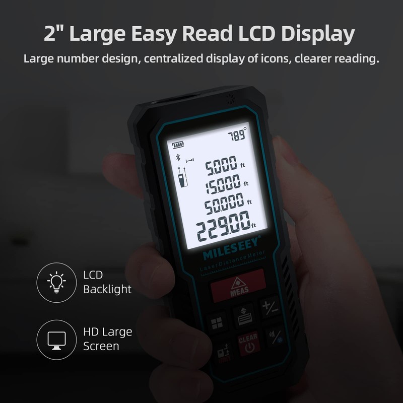 70 m Laser Rangefinder with Phone App, MiLESEEY Laser Meter