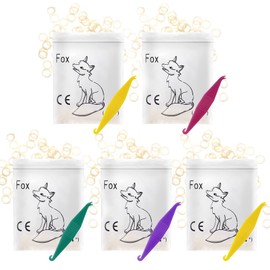 Annhua 500pcs Dental Orthodontic Elastics Rubber Bands with 5 Pcs Placers, Orthodontic Braces Rubber Bands for Crooked Teeth, Braces, Teeth Gap, etc(Fox 1/4" 3.5OZ)