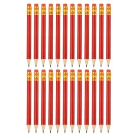 PATIKIL 24 Pieces Half Golf Pencils, 4" Mini Pre Sharpened Pencils #2 HB Short Graphite Pencils Bulk with Eraser for Golf Classroom Teacher Office Supplies, Red