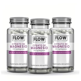 Citrato de Magnesio 250 mg - 3 Pack (270 cápsulas) - Flow Supplements - Vitaminas y minerales                                                         