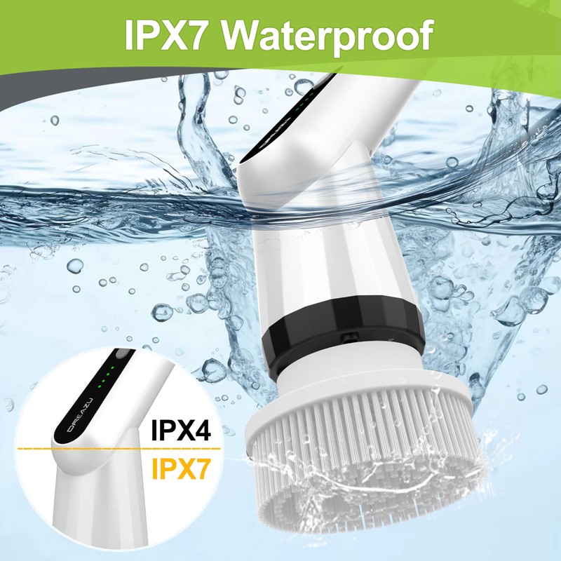 WKY-Electric Spin Scrubber - Upgraded 10-in-1 IPX7 Waterproof Shower Scrubber,