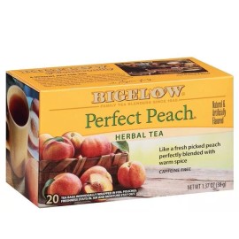 Peach Herbal Tea Tea Perfect Peach Herbal Tea, Caffeine Free Tea with Peach and Herbs, 20 Count