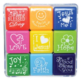 Christian Stamp Box Set – 9 Stamps, Each Measuring 28mm × 28mm