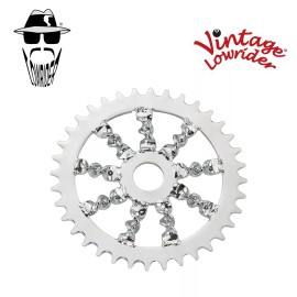 Original Lowrider Bike Bicycle Flat Twisted Sprocket Chainring 36T Chrome Plated