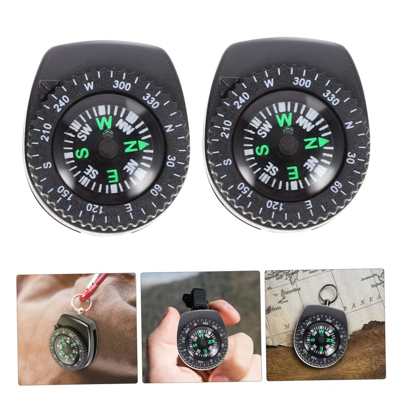 Sosoport 2pcs Detachable Compass for Watch Portable Camping Compass Outdoor