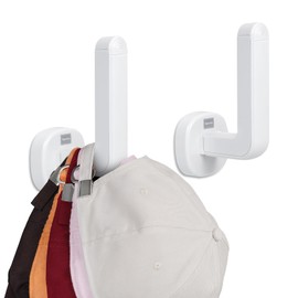 Vigorwise Suction Cup Hat Racks 2Pcs Baseball Cap Organizers for Closet Door Wall Reusable White Hat Holder Hanger Storage and Organization