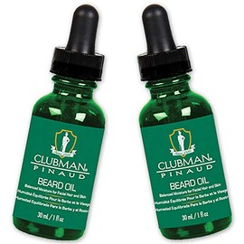 Clubman- Aceite para barba Pinaud, hidratación equilibrada para el vello facial y la piel, paquete de 2 unidades de 1 oz