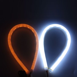 taswk Par de Dual Color DRL Switchback Headlight Soft Tubo LED Strip color blanco & Ámbar Luz diurna (45 cm)