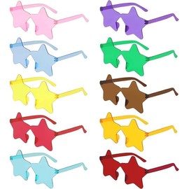 DERAYEE 10 x heart sunglasses, heart glasses, funny party glasses, candy colour sunglasses for carnival, Christmas, birthday parties, parties, children, adults