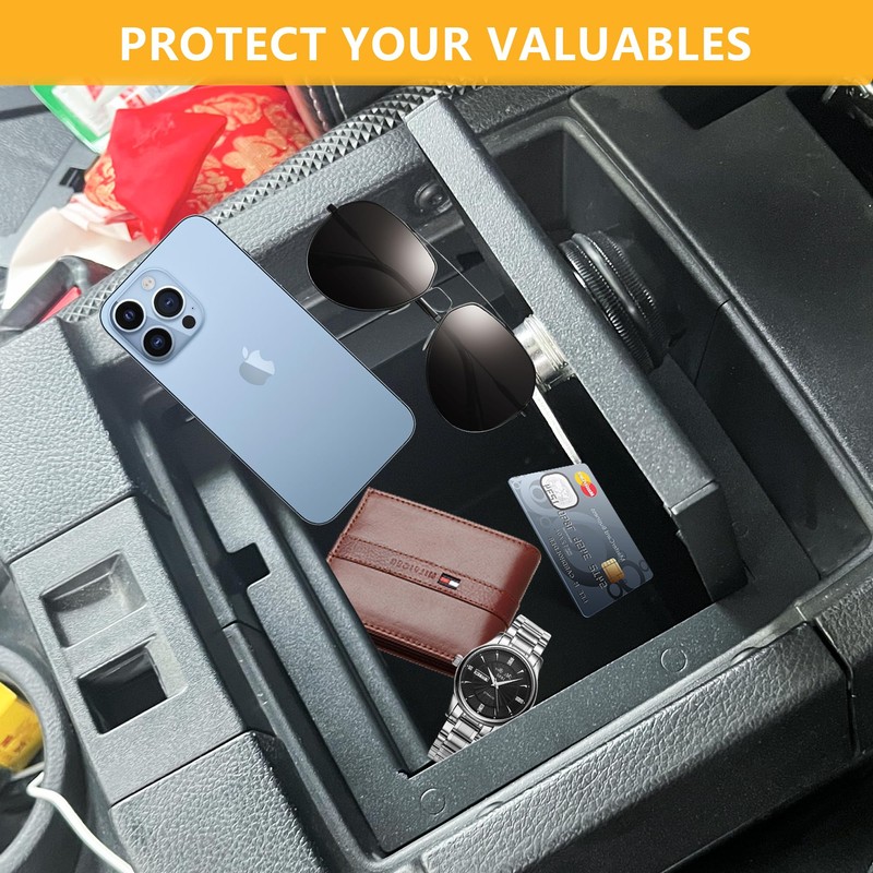 RERPRO Center Console Gun Safe Lock Box Armrest Storage Compatible